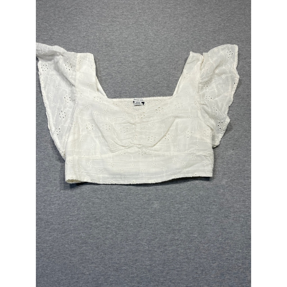 Women's American Eagle White Crop Top S/P/CH